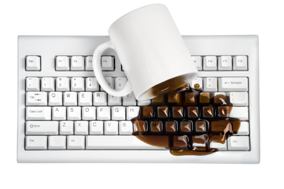 Coffee spilled on Keyboard_Hero_Transparency